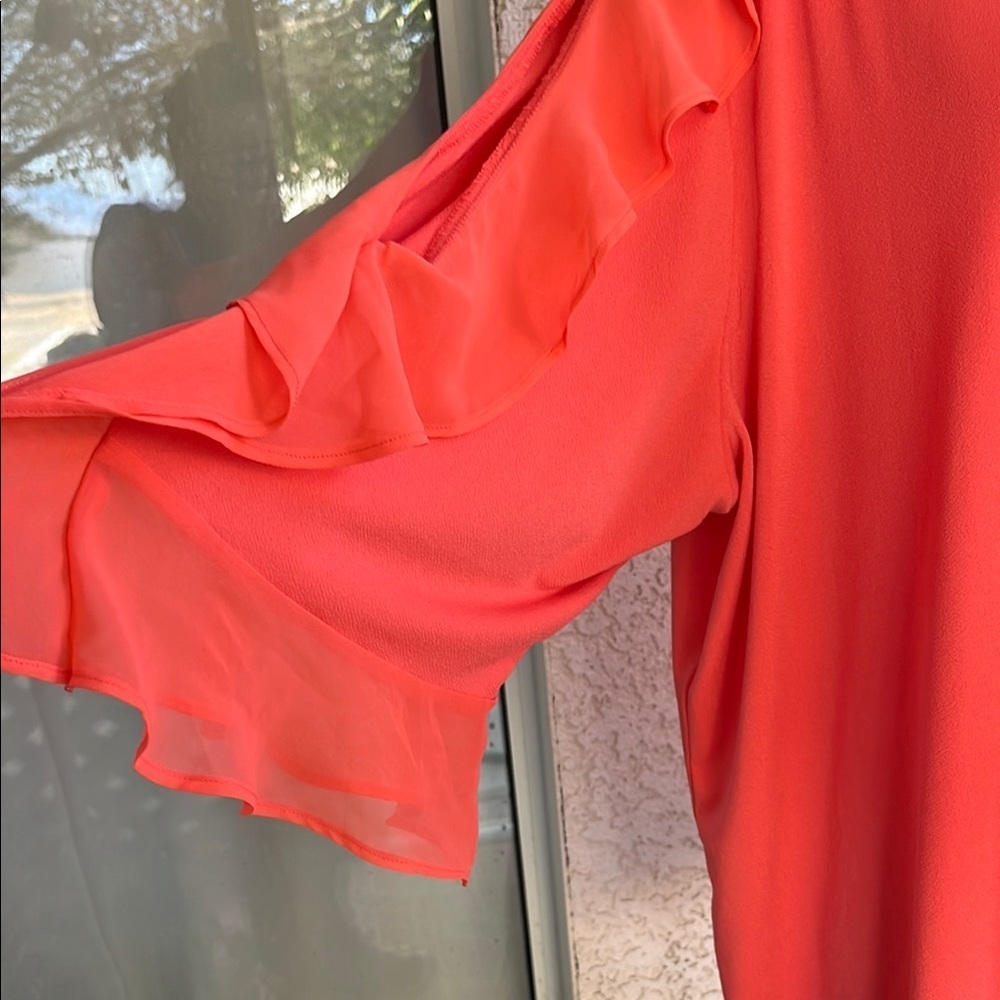 BOLD elements Orange Flutter Sleeve Blouse SIZE 3X - Picture 2 of 4